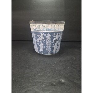 Vintage 50s-Blue Corinthian by Jeanette-Hellenic-Wedgwood Blue-Glass Ice Bucket-